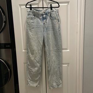 Good American Distressed oversized denim jeans